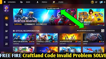Free Fire Craftland Map code INVALID MAP CODE Problem SOLVE 2024