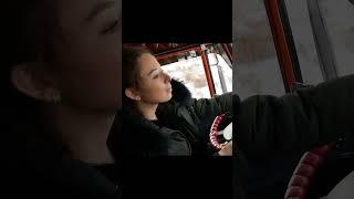 Russian Girl Driving A Kamaz