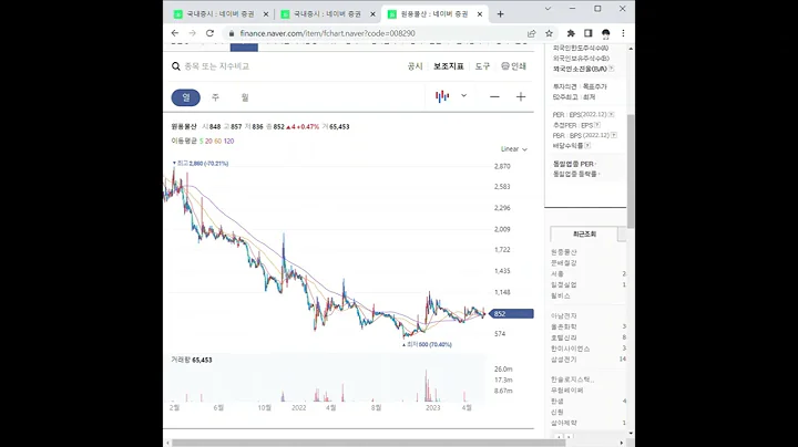 008290원풍물산 주가 전망 및 차트 분석