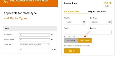 [ Quick View ] How to Set Deposit for a Product with BRW - Woocommerce Booking & Rental Plugin.