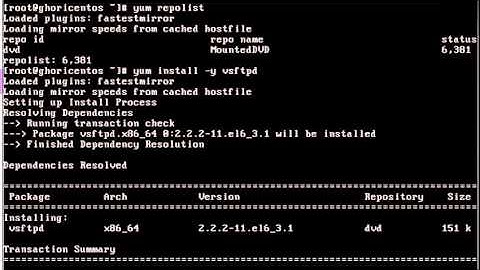 Red Hat 6 Setting a YUM local repository from mounted DVD and installing vsftpd