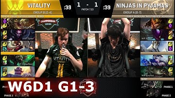Vitality vs Ninjas in Pyjamas | Game 3 S7 EU LCS Summer 2017 Week 6 Day 1 | VIT vs NIP G3 W6D1