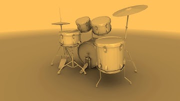 Lightwave 3D Bullet physics - Drum Kit Destruction