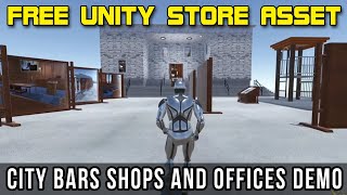 City Bars Shops and Office Demo | FREE Unity Store Asset Download | Environment Building | Unity3D