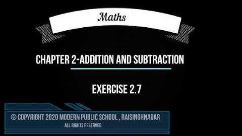 Class 4| Maths| Chapter 2| Exercise 2.7