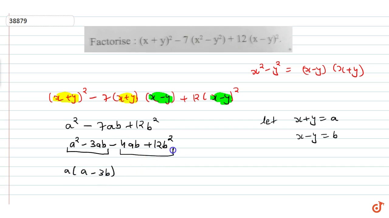 Factorise X Y 2 7 X 2 Y 2 12 X Y 2 Youtube