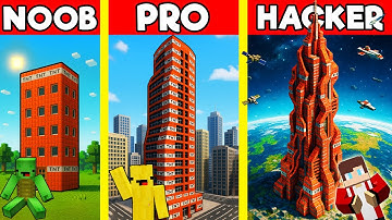 TNT SKYSCRAPER House Build Battle In Minecraft - NOOB VS PRO CHALLENGE - Maizen Mizen Mazien Parody