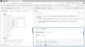Top Salary In Department - Leetcode | Subscribe For Data Analysis With Pandas (python)