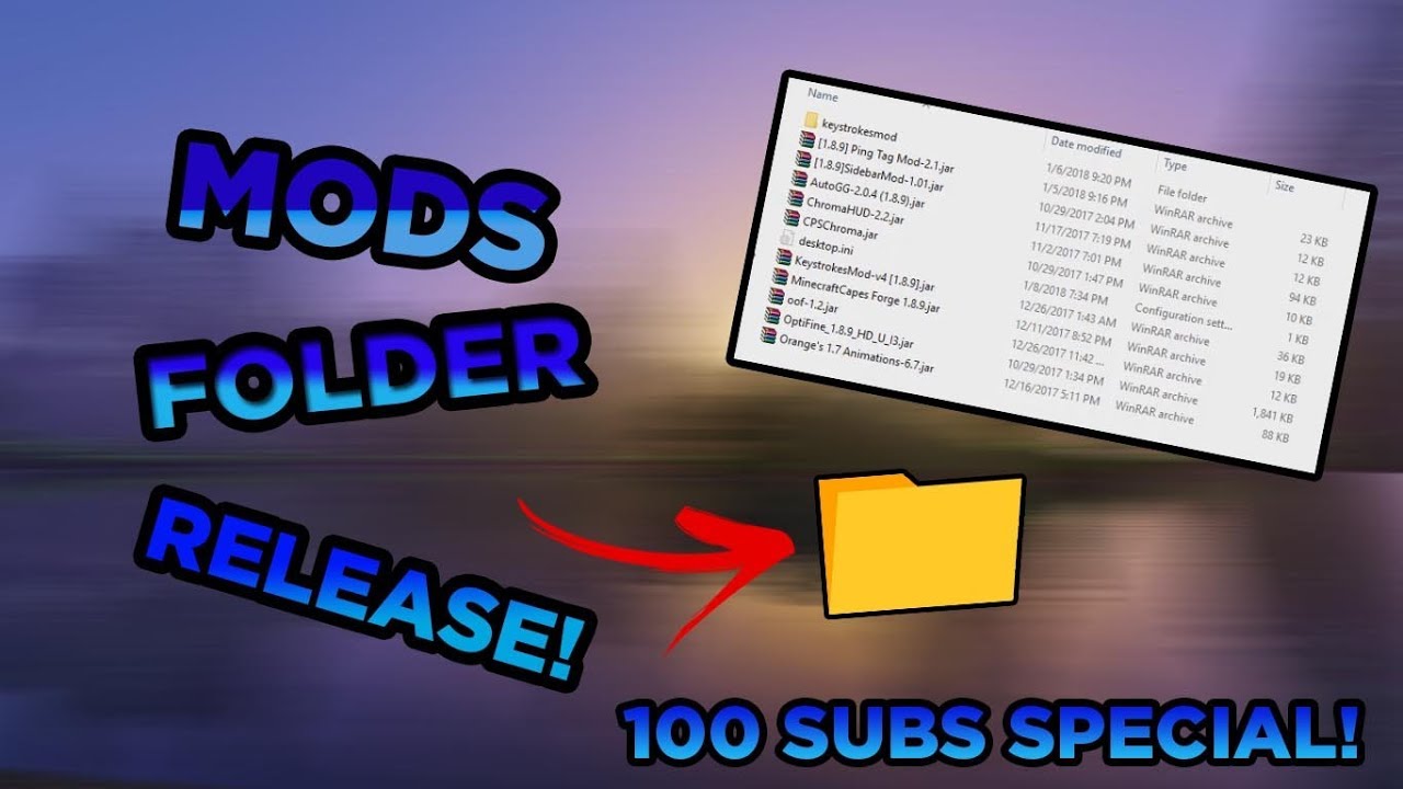 MY MINECRAFT MODS FOLDER RELEASE!!!! (100 SUBS SPECIAL) - YouTube