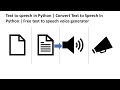 Text to speech in Python | Convert Text to Speech in Python | Free text to speech voice generator
