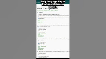 NPTEL Body Language: Key to Professional Success  Week 0 Assignment Answers | July–Dec 2025