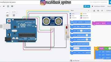 Tinkercad İle Arduino Kodlama Eğitimi Ders 22/23: Mesafe Sensör Kullanımı / Mesafeye Göre Led Yakımı