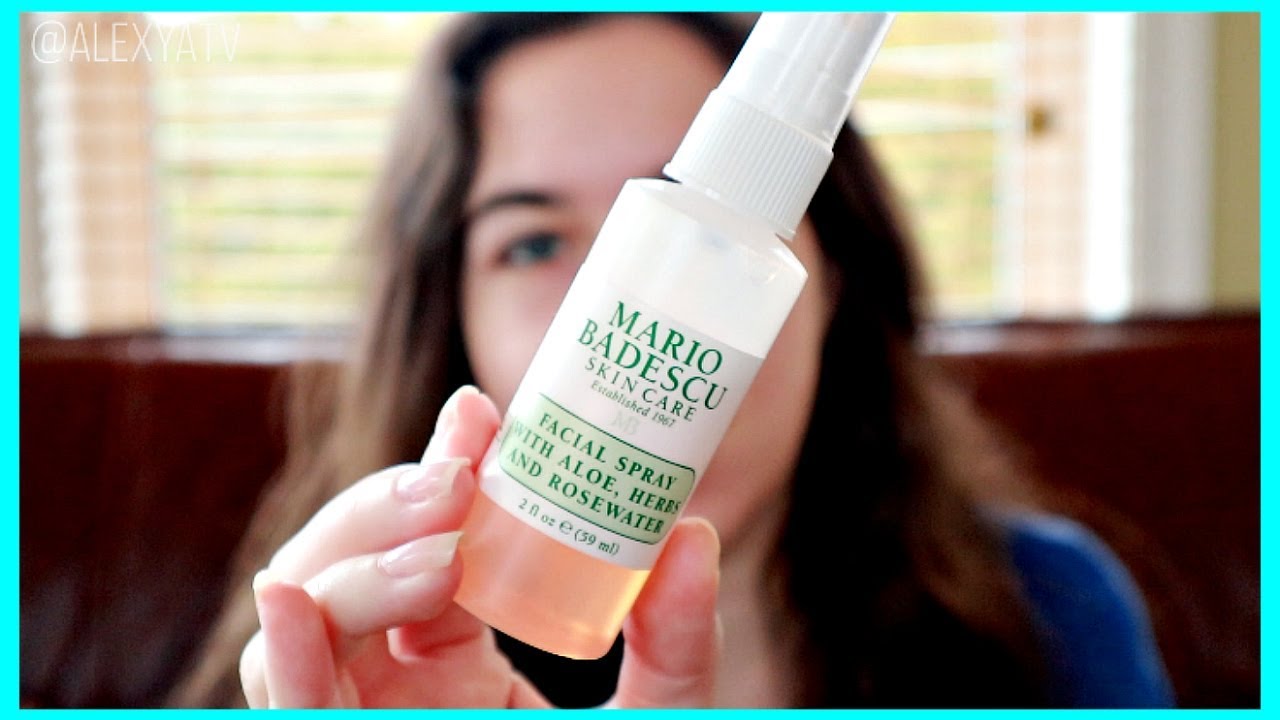 Mario Badescu Facial Spray With Aloe Herbs And Rosewater Review! Skincare Makeup Setting Routine! - YouTube