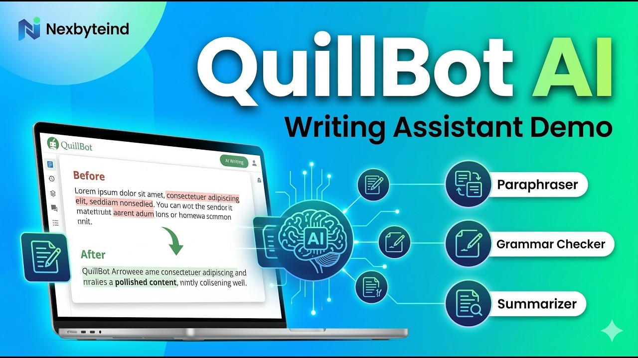QuillBot AI Explained | AI Writing Assistant Demo | Paraphrasing, Grammar & Summarizer