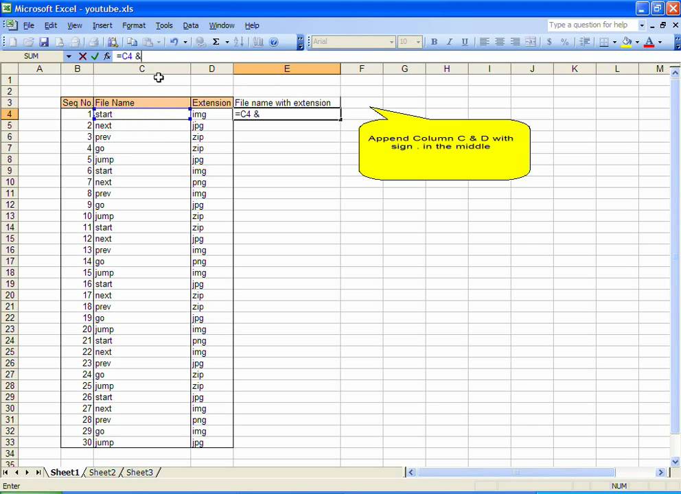 append-data-using-microsoft-excel-youtube