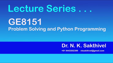Problem Solving and Python Programming Course Introduction