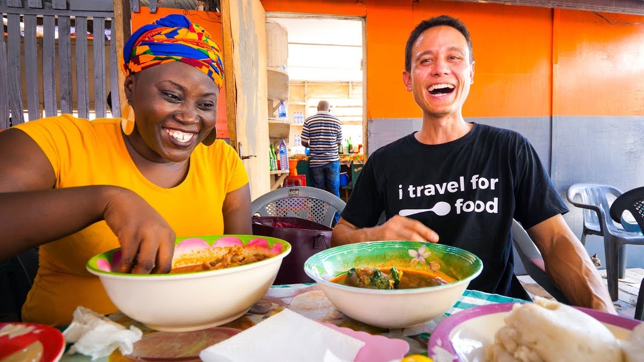 Street Food in Ghana - GIANT CHOP-BAR LUNCH and West African Food Tour in Accra! | Mark Wiens