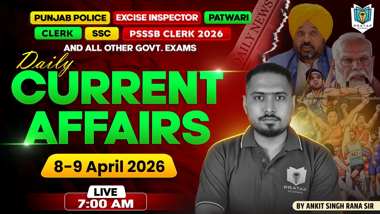 8 - 9 April Current Affairs 2026 | Today Current Affairs for Punjab ...