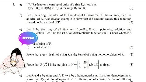 ABSTRACT ALGEBRA Solved Assignment MTE06 2021 Part-4