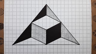 Kareli Deftere Çok Kolay 3 Boyutlu Çizim Nasıl Yapılır - How To Make An Easy 3D Drawing