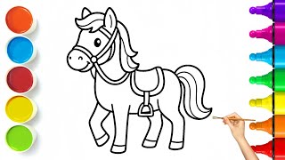 🐎 HORSE COLORING TUTORIAL ✨💞