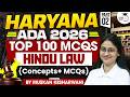 Haryana ADA 2026| Hindu Law| Top 100 MCQs| Part 2 | Muskan Mam