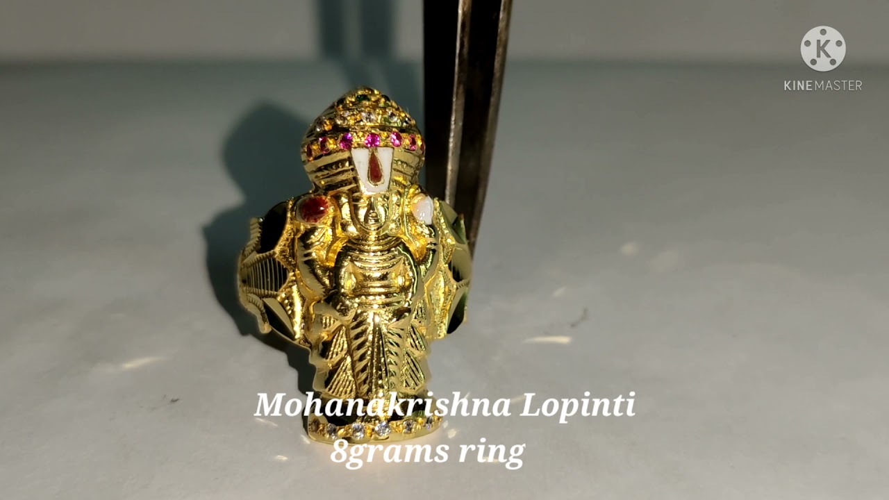 govindarajulu gold ring Balaji gold ring Sri Venkateswara gold ring  #bhanupearls #yt20 - YouTube