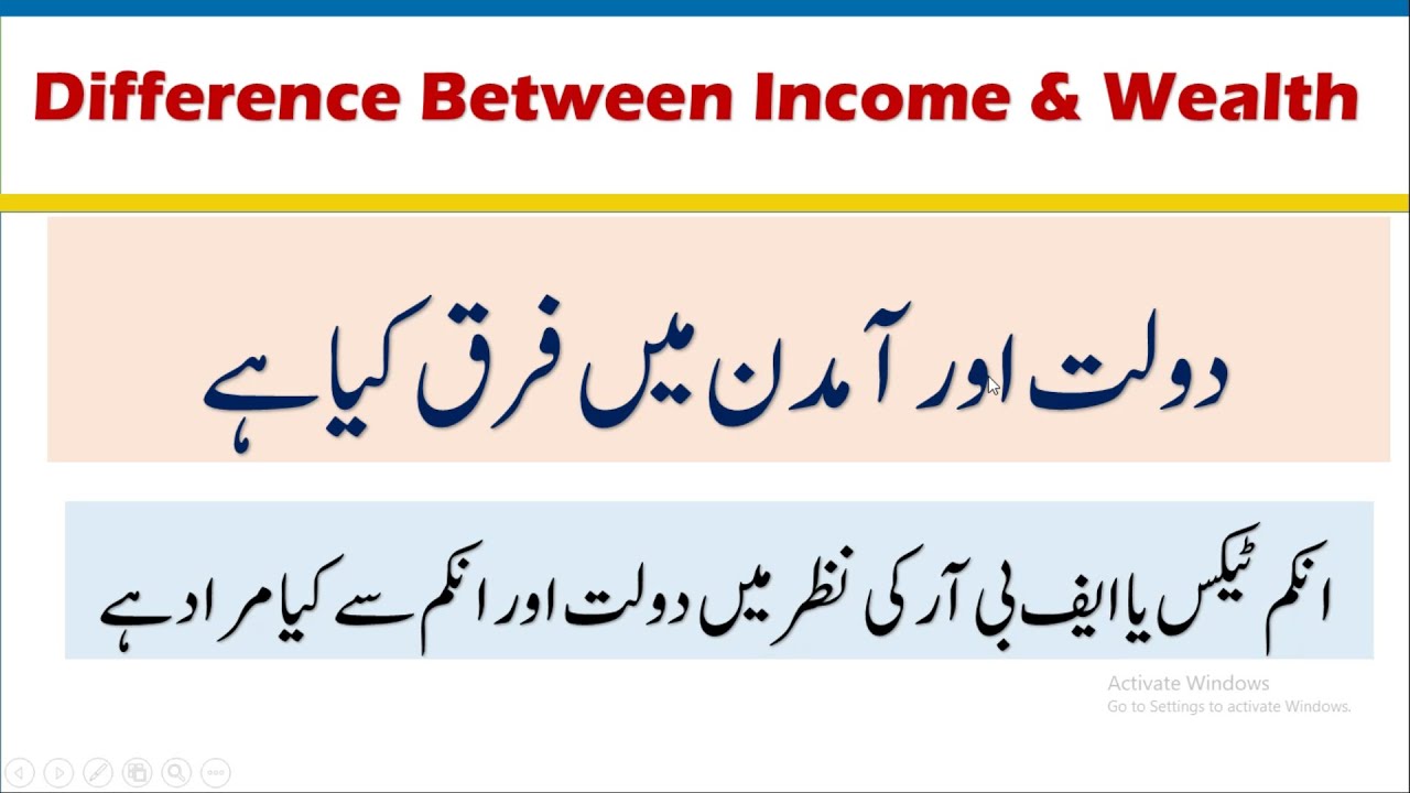 Difference Between Income & Wealth | Wealth Statement Return in FBR | Income Tax Return in FBR 