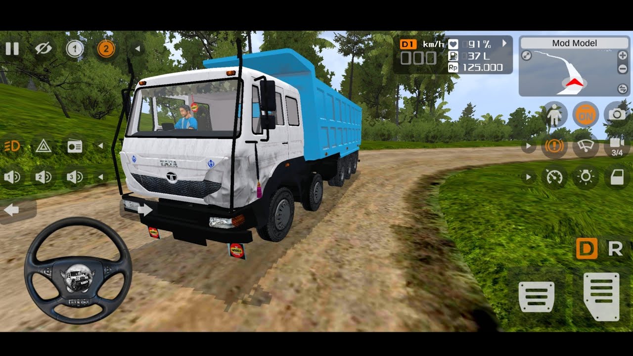 INDIAN TRUCK DRIVING BUS SIMULATOR | INDONESIA MOUNTAIN ROAD | BHARAT BENZ 12X12 TRUCK DRIVING 20