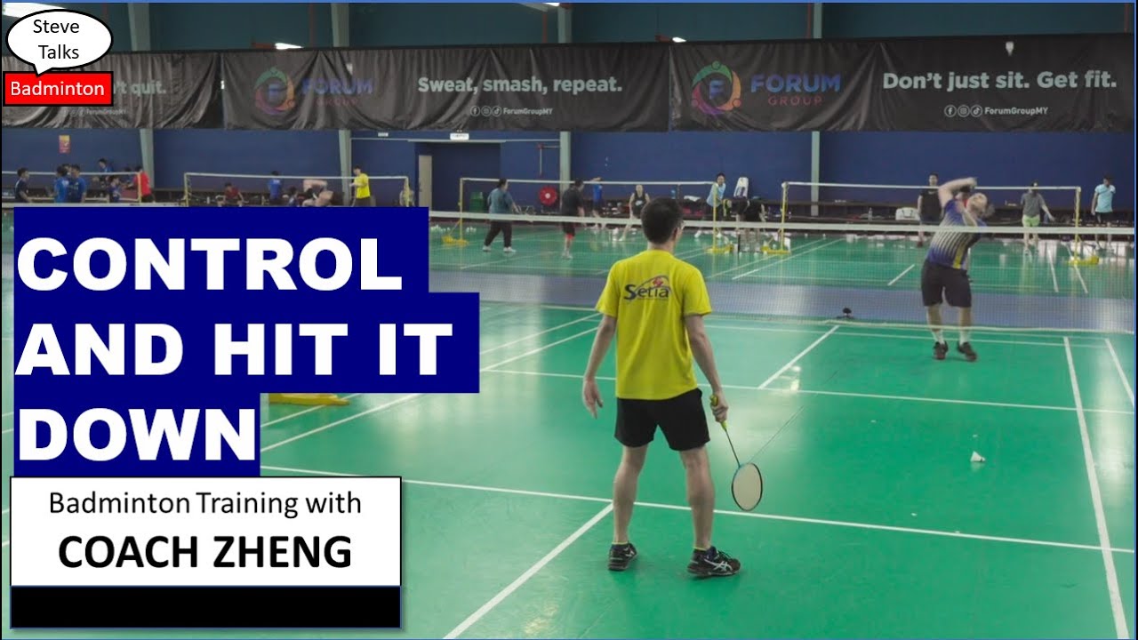 Control and hit the shuttle down Badminton Training with Coach Zheng