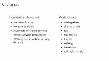 5.1.1 Derivation of the logit model: the choice set