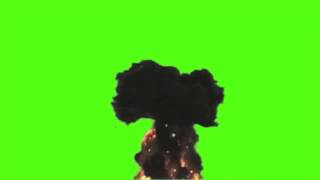Explosion & Mushroom Cloud On Green Screen Keyable Free With Download