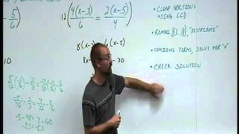Intermediate Alg Section 5.4 Solving Equations w/Rational Expressions (Part 1)