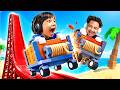 พ่อลูกแข่งรถรางโคตรซิ่ง OBBY (Roblox Grapple Cart Obby)