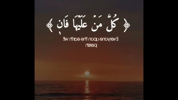 كل من عليها فان ويبقى وجه ربك ذو الجلال والإكرام القارئ أحمد خضر سورة الرحمن