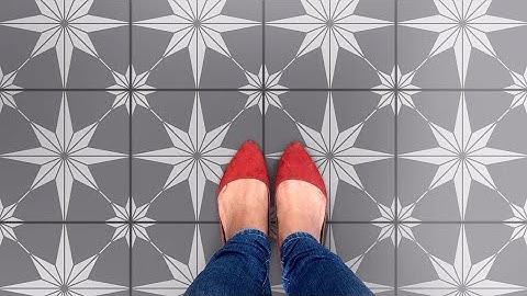How To Stencil Faux Star Tiles On Old Tile Floor!