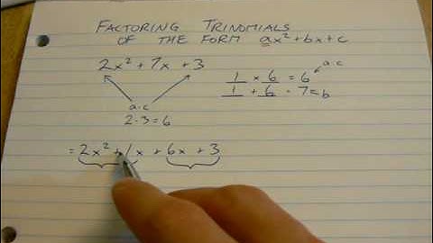 Factoring ax^2 Trinomials (part 1)