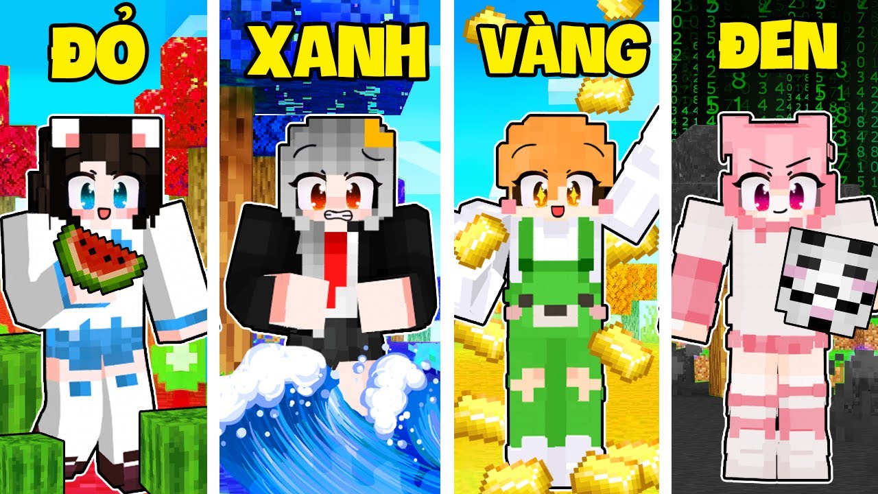 Sammy XÂY NHÀ MỘT MÀU Cùng Hội Chị Em Tặng Cho Anh Em Tốt Trong Minecraft