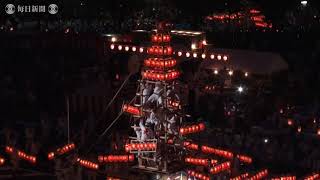 戸畑祇園大山笠：光のピラミッド揺れて　北九州