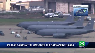 More military aircraft fly over the Sacramento area