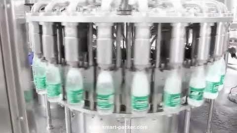 Testing video of water bottle rotary filling screw capping machine water bottling line