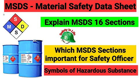 MSDS | What is MSDS in hindi | Material Safety Data sheet | All 16 Sections info | Safety is Life |