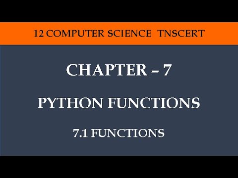Chapter 7 - Python Functions (7.1 Functions)