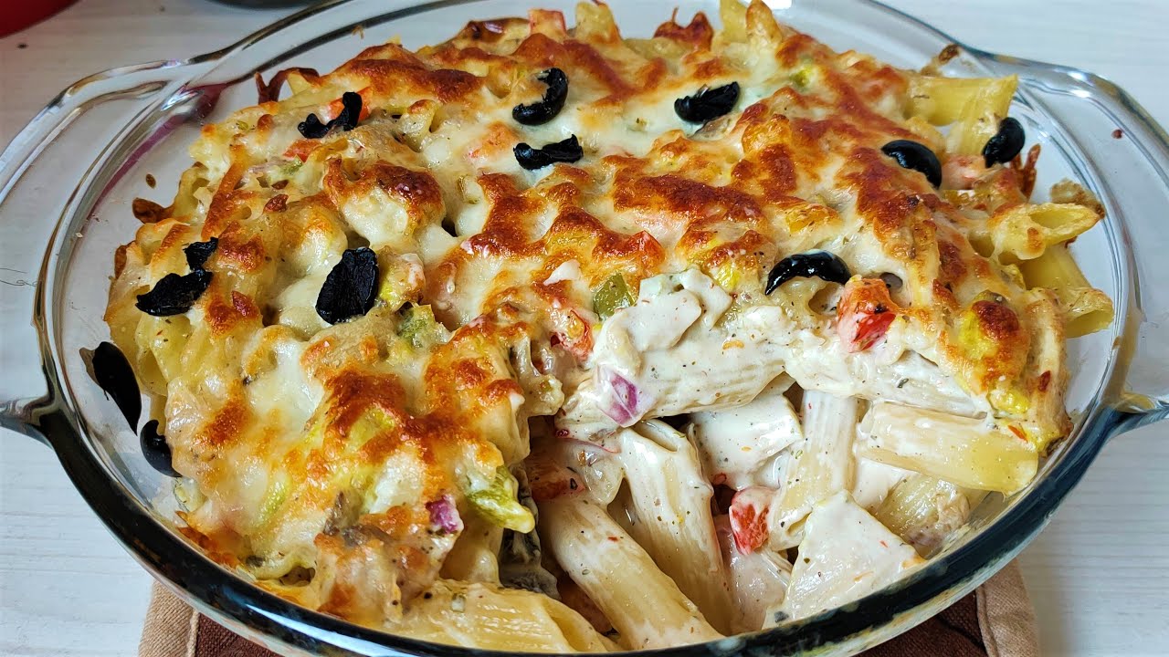 Baked Chicken Pasta in White Sauce | White sauce pasta baked - YouTube
