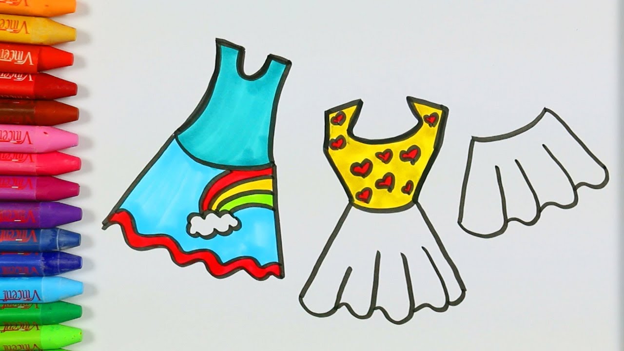 Vestidos Para Colorear Como Dibujar Vestidos Aprende Los Colores Youtube