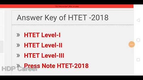 HTET PRT, TGT, PGT Official Answer Key Download in pdf