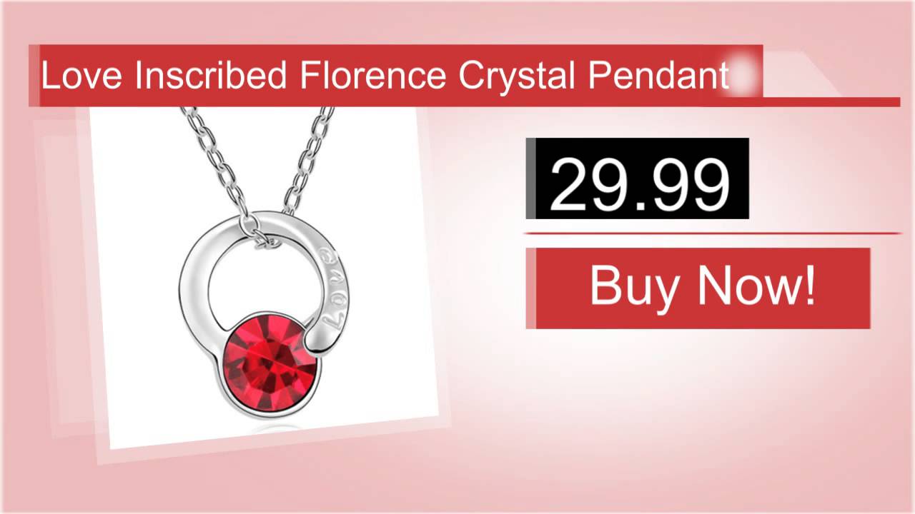 Love Inscribed Florence Crystal Pendant
