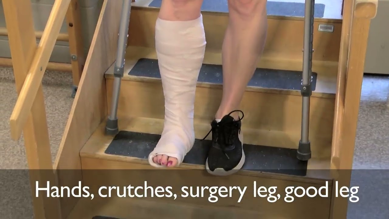 Stairs Non Weight Bearing with two Crutches