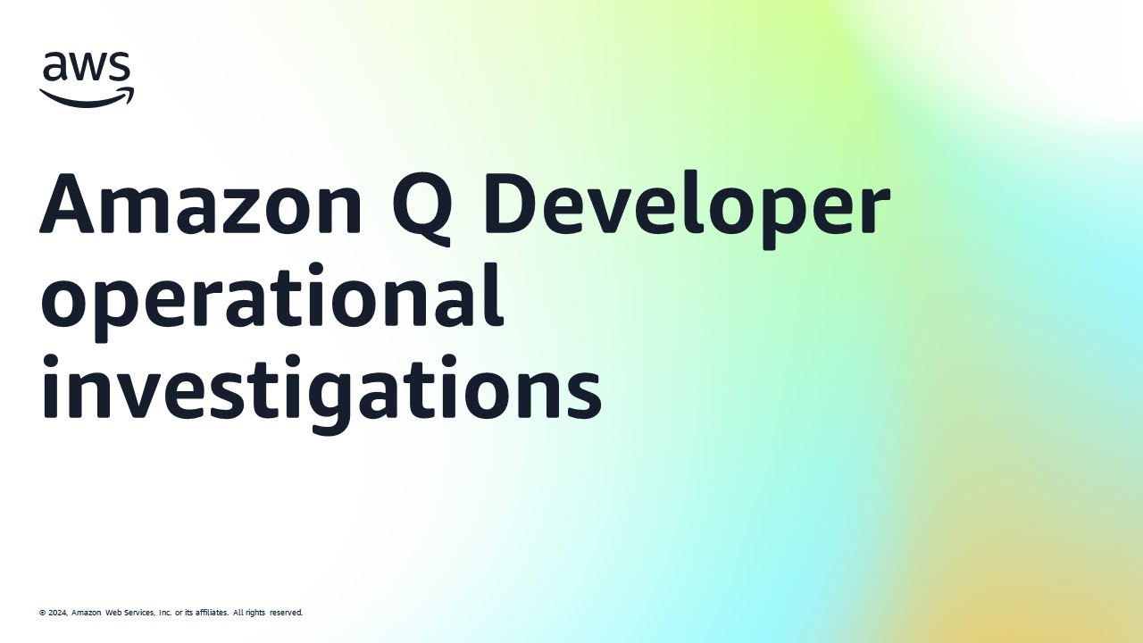 Amazon Q Developer operational investigations | Amazon Web Services ...