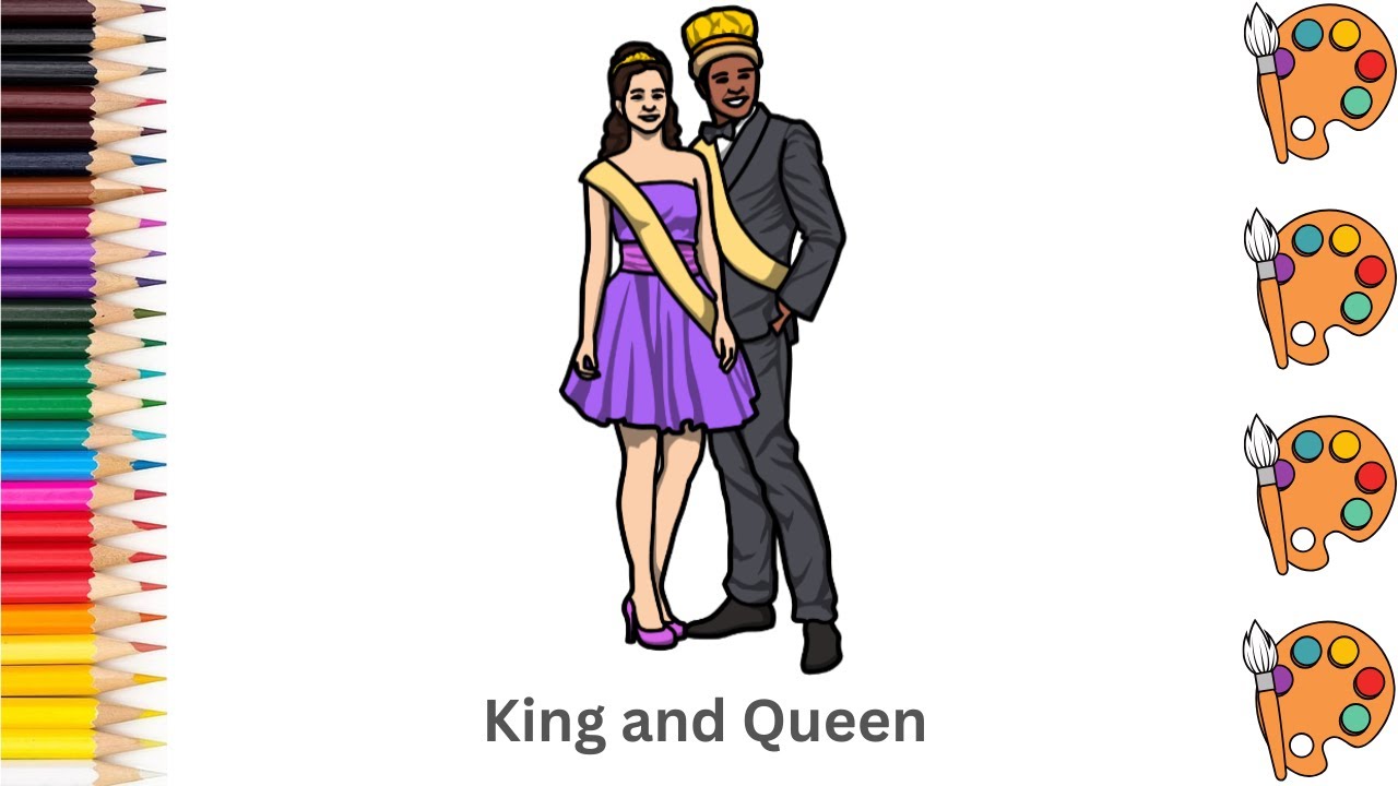 King and Queen - Sketch Art and Paint | Step by step tutorial | Pencil to Palette